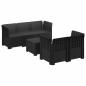 Preview: 5-Sitzer Gartensofa Rattan-Look PP Anthrazit