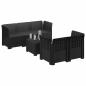 Preview: 5-Sitzer Gartensofa Rattan-Look PP Anthrazit