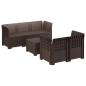 Preview: 5-Sitzer Gartensofa Rattan-Look PP Braun