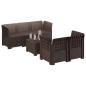 Preview: 5-Sitzer Gartensofa Rattan-Look PP Braun