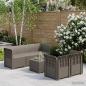 Preview: ARDEBO.de - 5-Sitzer Gartensofa Rattan-Look PP Hellgrau