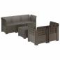 Preview: 5-Sitzer Gartensofa Rattan-Look PP Hellgrau