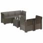 Preview: 5-Sitzer Gartensofa Rattan-Look PP Hellgrau