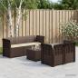 Preview: ARDEBO.de - 5-Sitzer Gartensofa mit Kissen Rattan-Look PP Braun
