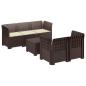 Preview: 5-Sitzer Gartensofa mit Kissen Rattan-Look PP Braun