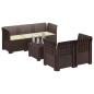 Preview: 5-Sitzer Gartensofa mit Kissen Rattan-Look PP Braun