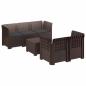 Preview: 5-Sitzer Gartensofa mit Kissen Rattan-Look PP Braun