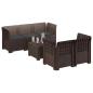 Preview: 5-Sitzer Gartensofa mit Kissen Rattan-Look PP Braun
