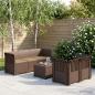 Preview: ARDEBO.de - 5-Sitzer Gartensofa mit Kissen Rattan-Look PP Braun
