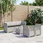Preview: ARDEBO.de - 5-Sitzer Gartensofa mit Kissen Rattan-Look PP Weiß
