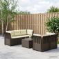 Preview: ARDEBO.de - 5-Sitzer Gartensofa mit Kissen Rattan-Look PP Hellgrau