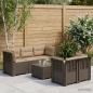 Preview: ARDEBO.de - 5-Sitzer Gartensofa mit Kissen Rattan-Look PP Hellgrau