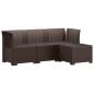 Preview: ARDEBO.de - 4-Sitzer Garten Sofa Rattan Look PP Braun