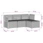 Preview: 4-Sitzer Garten Sofa Rattan Look PP Braun