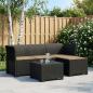 Preview: ARDEBO.de - 4-Sitzer Garten Sofa mit Kissen Rattan Look PP Anthrazit
