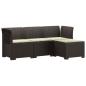 Preview: ARDEBO.de - 4-Sitzer Garten Sofa mit Kissen Rattan Look PP Braun