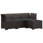 Preview: 4-Sitzer Garten Sofa mit Kissen Rattan Look PP Braun