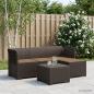 Preview: ARDEBO.de - 4-Sitzer Garten Sofa mit Kissen Rattan Look PP Braun