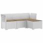 Preview: ARDEBO.de - 4-Sitzer Garten Sofa mit Kissen Rattan Look PP Weiß