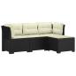 Preview: 4-Sitzer Garten Sofa mit Kissen Rattan Look PP Anthrazit