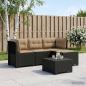 Preview: ARDEBO.de - 4-Sitzer Garten Sofa mit Kissen Rattan Look PP Anthrazit