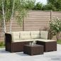 Preview: ARDEBO.de - 4-Sitzer Garten Sofa mit Kissen Rattan Look PP Braun