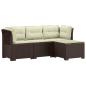 Preview: 4-Sitzer Garten Sofa mit Kissen Rattan Look PP Braun