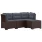 Preview: ARDEBO.de - 4-Sitzer Garten Sofa mit Kissen Rattan Look PP Braun