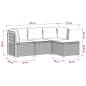 Preview: 4-Sitzer Garten Sofa mit Kissen Rattan Look PP Braun