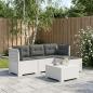 Preview: ARDEBO.de - 4-Sitzer Garten Sofa mit Kissen Rattan Look PP Weiß