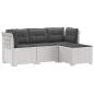 Preview: 4-Sitzer Garten Sofa mit Kissen Rattan Look PP Weiß