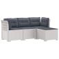Preview: ARDEBO.de - 4-Sitzer Garten Sofa mit Kissen Rattan Look PP Weiß