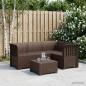 Preview: ARDEBO.de - 4-Sitzer Gartensofa Rattan-Look PP Braun