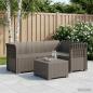 Preview: ARDEBO.de - 4-Sitzer Gartensofa Rattan-Look PP Hellgrau