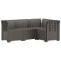 Preview: 4-Sitzer Gartensofa Rattan-Look PP Hellgrau