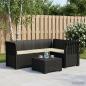 Preview: ARDEBO.de - 4-Sitzer Gartensofa mit Kissen Rattan-Look PP Anthrazit