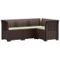 Preview: ARDEBO.de - 4-Sitzer Gartensofa mit Kissen Rattan-Look PP Braun