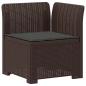 Preview: 4-Sitzer Gartensofa mit Kissen Rattan-Look PP Braun