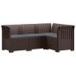 Preview: 4-Sitzer Gartensofa mit Kissen Rattan-Look PP Braun