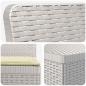 Preview: 4-Sitzer Gartensofa mit Kissen Rattan-Look PP Weiß