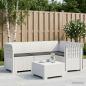 Preview: ARDEBO.de - 4-Sitzer Gartensofa mit Kissen Rattan-Look PP Weiß