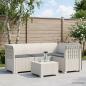 Preview: ARDEBO.de - 4-Sitzer Gartensofa mit Kissen Rattan-Look PP Weiß