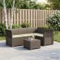 Preview: ARDEBO.de - 4-Sitzer Gartensofa mit Kissen Rattan-Look PP Hellgrau