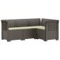 Preview: 4-Sitzer Gartensofa mit Kissen Rattan-Look PP Hellgrau