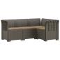 Preview: 4-Sitzer Gartensofa mit Kissen Rattan-Look PP Hellgrau
