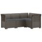 Preview: 4-Sitzer Gartensofa mit Kissen Rattan-Look PP Hellgrau
