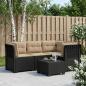 Preview: ARDEBO.de - 4-Sitzer Gartensofa mit Kissen Rattan-Look PP Anthrazit