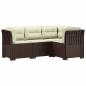 Preview: ARDEBO.de - 4-Sitzer Gartensofa mit Kissen Rattan-Look PP Braun
