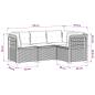 Preview: 4-Sitzer Gartensofa mit Kissen Rattan-Look PP Braun