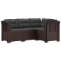 Preview: 4-Sitzer Gartensofa mit Kissen Rattan-Look PP Braun